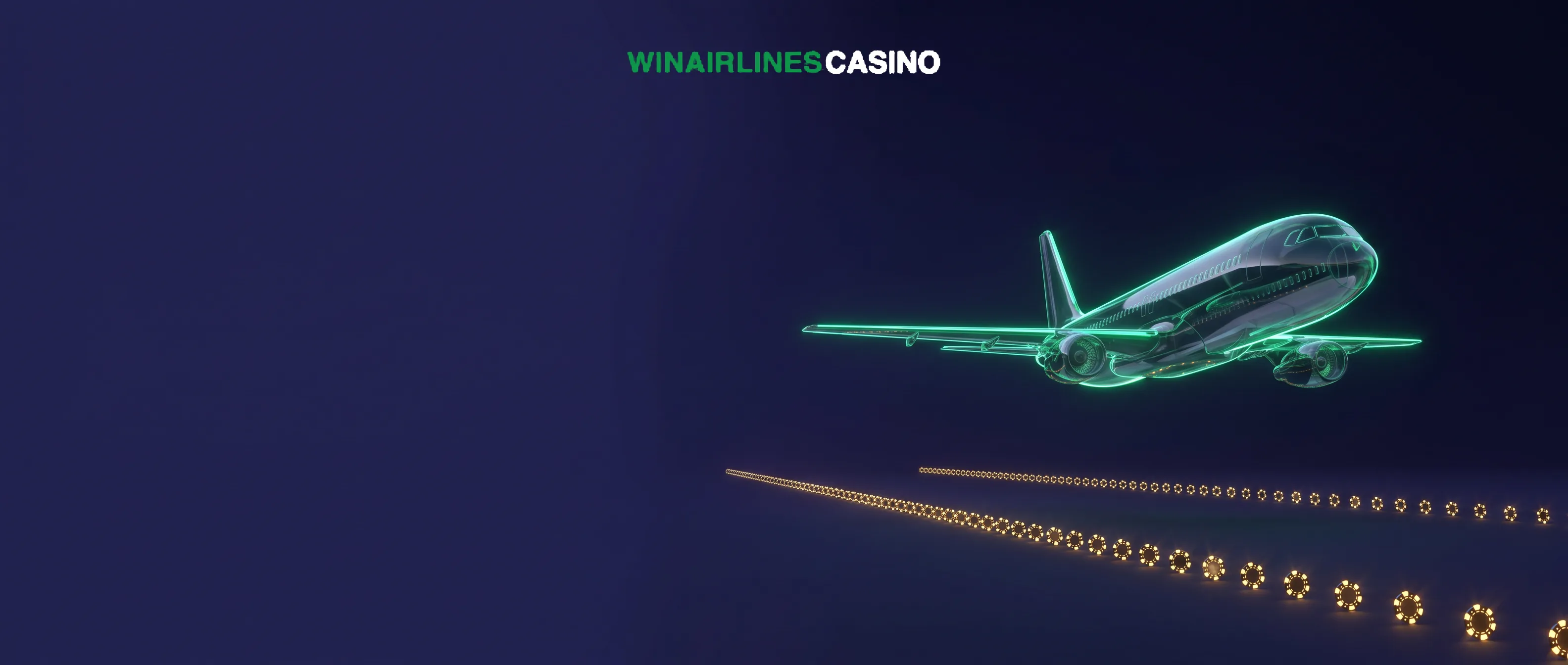 Flugzeug mit grüner Neonbeleuchtung über einer beleuchteten Startbahn